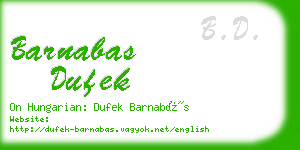 barnabas dufek business card